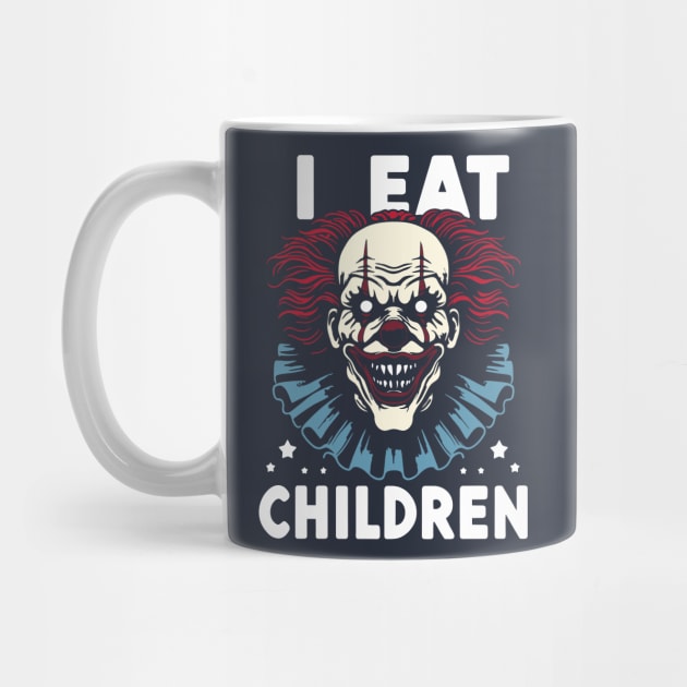 I Eat Children Horror Clown Face by Anticorporati